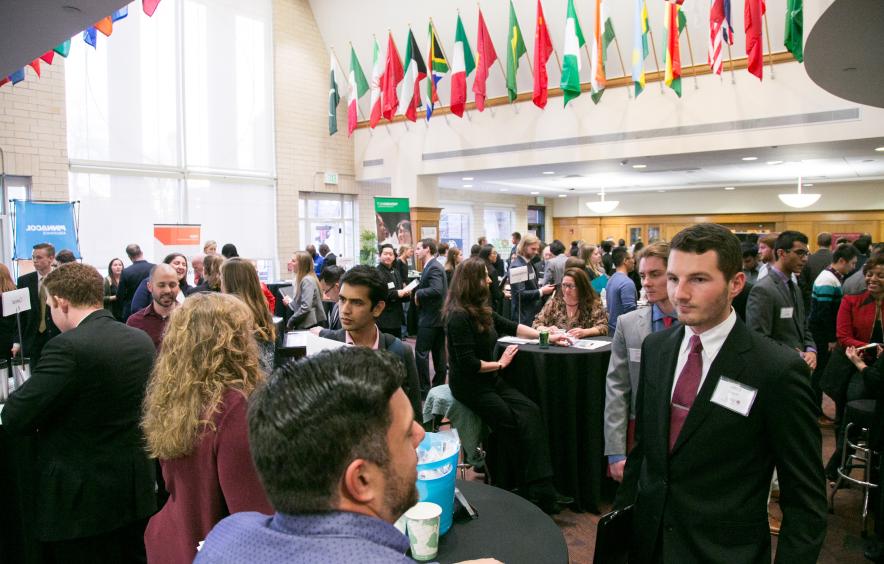 student at job fair