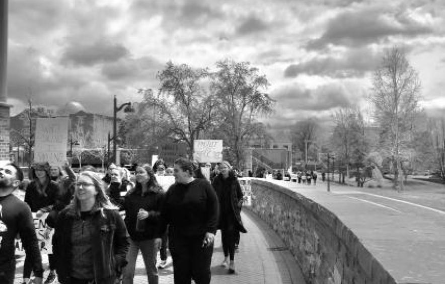people marching