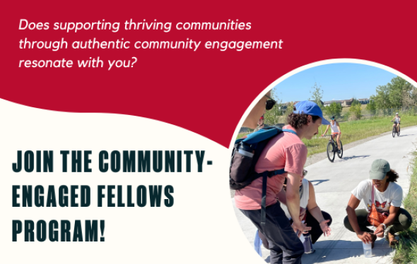 graphic that says community engaged fellows program