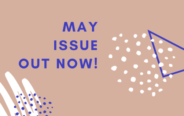 text saying May Issue out now'