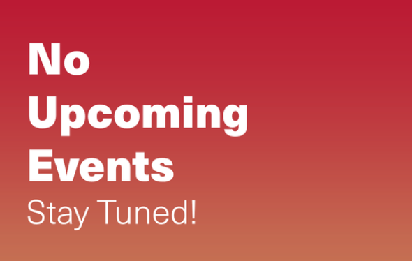 text that says no upcoming events stay tuned