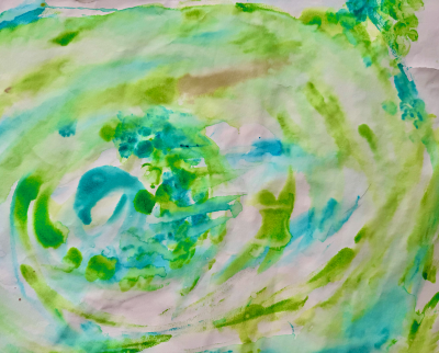 Tie-dye t-shirt laid flat