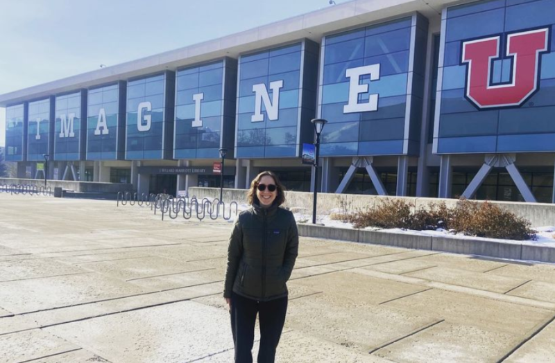 woman standing in front of building