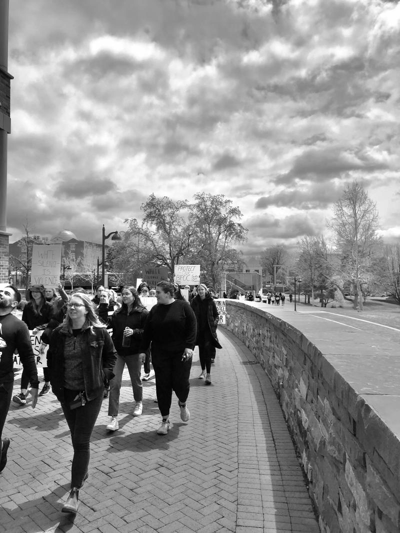 people marching
