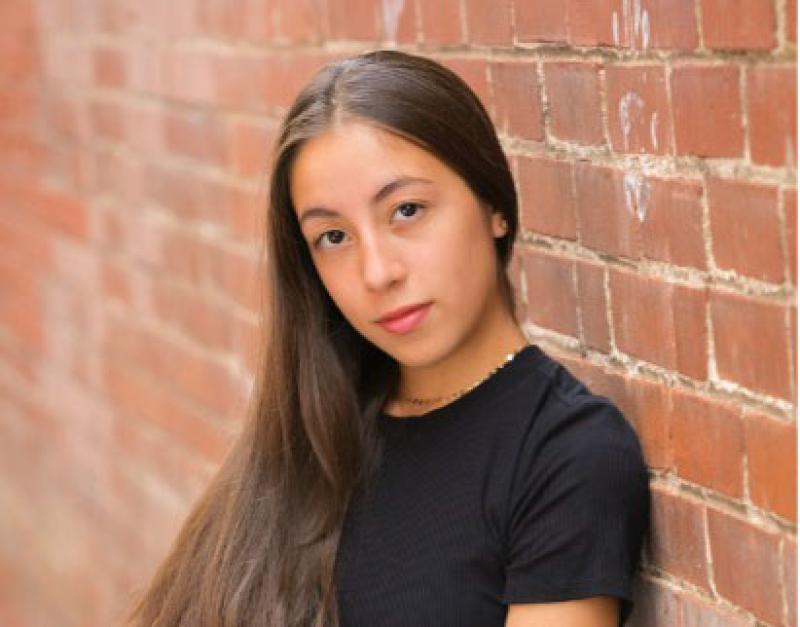 woman looking at camera