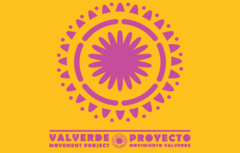 stylized sun logo with words below that say Valverde Movement Project