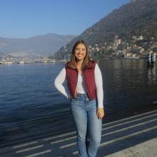 Katie Lamberton smiles at camera