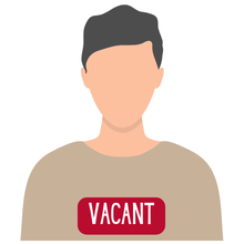 Outline of a person indicating position is vacant