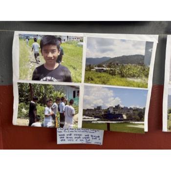 A photo collage of Nepali children