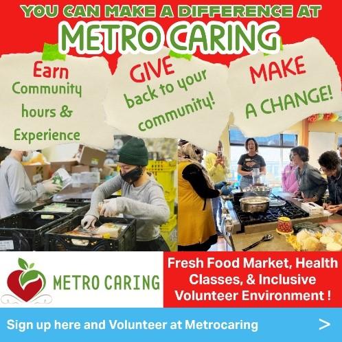image of flyer asking for volunteers for metro caring