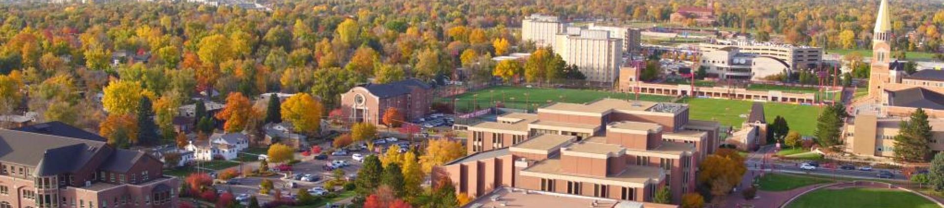 Overhead shot of campus