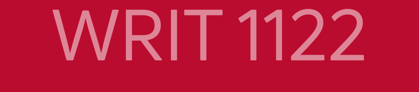 WRIT 1122 in DU Crimson and white